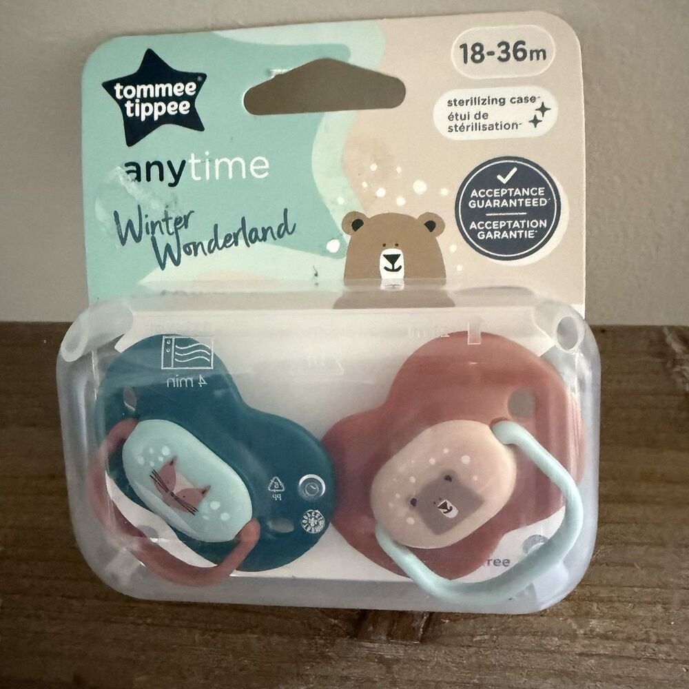 For A Baby 18-36 Months 2 Pacifiers Tommee Tippee Winter Wonderland New